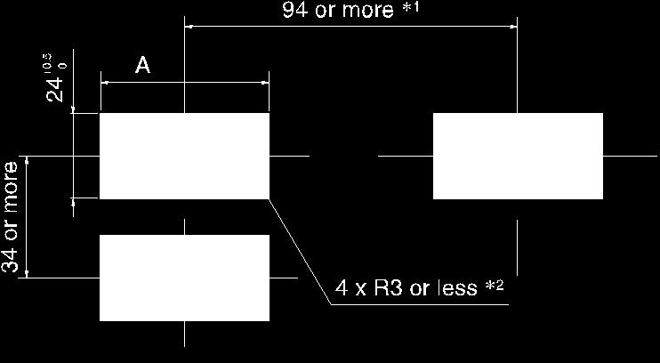 Panel cut-out dimensions Flow adjustment valve A None