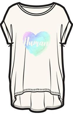 TEE WITH HUMAN HEART GRAPHIC Style