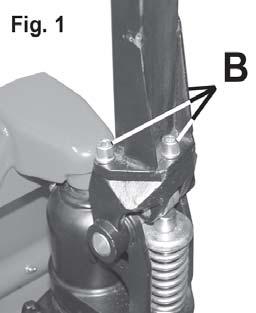 Secure the truck handle to the base bracket with the three socket-headed screws, B, as in Fig 1, tightening them with the hexagon key provided. 3.