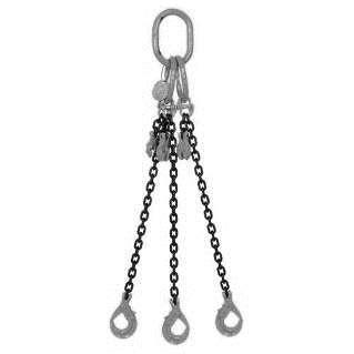Triple Adjustable Chain Sling This three leg chain sling has three additional shorter legs with grab hooks.
