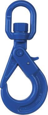 B XL-Swivel Self Locking Hook TWN 1838 New THIELE-design Robust automatic lock Extra wide hook opening Safety factor: 4 : 2,5 : 1 Blue powder coated (RAL 5002) E G C H 6-XL 8-XL 10-XL 13-XL 16-XL