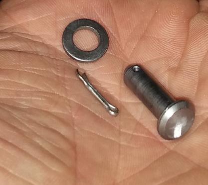 Note parts: (A) plunger shaft wrench flats. (B) Jam nut. (C) Yoke. (D) Pivot pin with cotter pin.