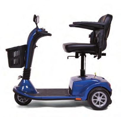 Black, non-marking, low profile tires on sturdy steel rims Comfortable, fully adjustable padded armrests