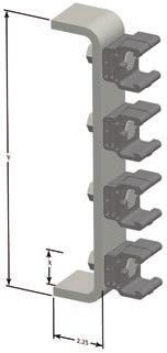 00) Bracket with 4 Hangers Installed Polycarbonate w/insulators (# 24902) 25691B 6.8 (3.08) Bracket with 4 Hangers Installed Stainless Steel Cross Bolt (# 27481) 25691C 5.7 (2.