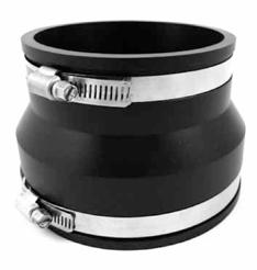 Flex Couplings for DWV & Non-Pressure Transitions Flexible coupling is manufactured from natural rubber, synthetic rubber or vinyl. 300 Series Stainless Steel Clamps Torque to 60 lbs.