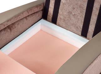 n Vapour permeable fabric as standard on seat base, legrest, backrest and armrests.