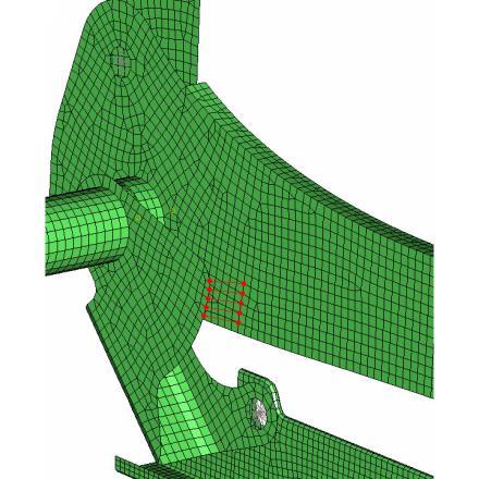 RBE s connecting height gear and side flange representing height adjustment lock RBE s connecting tilt gear and side flange representing front tilt adjustment lock Figure 5-5: Finite Element Model of