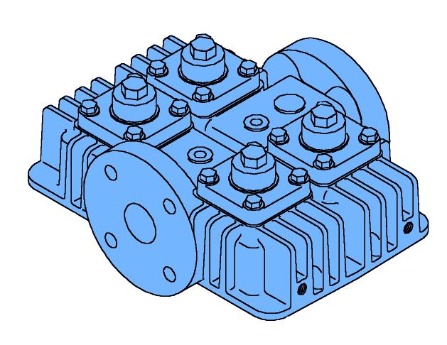 ANSI Flanged Heads: (July 2001) HD361C, HD362C, HD363C HD601B, HD602B, HD603B ANSI Flanged 4-bolt Flanged Head The cylinder head used on the HD360C and HD600B series compressors is being changed to