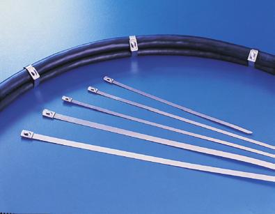 Stainless Steel Cable Ties (continued) 316 Grade 316 material is highly resistant to corrosion and widely used in marine environments where chemicals, salts, acids, and temperature extremes may
