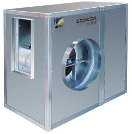 CJTSA: Ventilation units with forward-curved impeller and acoustic insulation, fitted with TSA series fans mounted on rubber shock-absorbers. Fan: Galvanised sheet steel casing.
