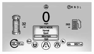 Driving and Operating 9-23 Sport Mode provides more responsive acceleration than Normal Mode, but can reduce efficiency. Use Normal Mode whenever possible.
