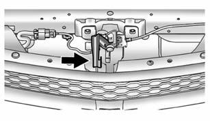 Vehicle Care 10-7 3. Go to the front of the vehicle and locate the secondary release lever under the front center of the hood. Push the secondary hood release lever to the right to disengage. 4.
