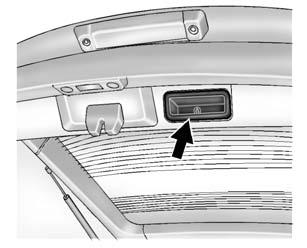 Press the touch pad on the underside of the hatch and lift. Use the inside pull handle to lower and close the hatch. Always close the hatch before driving.