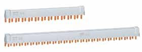 Auxiliaries and accessories Comusbars for N40N, N40 Vigi (IEC/EN, 9 mm pitch) IEC IEC 60439-9 mm N40N, N40 Vigi 9 mm poles, cuttable Number of poles P + N 3P + N N L N L N L2 N L3 Number of 8 mm
