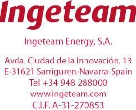 INGETEAM ENERGY S.A. Avda. de la Innovación E-31621 Sarriguren (Navarre) SPAIN Tel : +34 948 288000 Fax : +34 948 288001 www.ingeteam.com CERTIFICATE OF CONFORMITY Manufacturer: INGETEAM ENERGY S.A. Avda. Ciudad de la Innovación nº 13 E-31621 Sarriguren (Navarre).