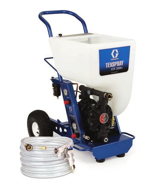 GTX 2000ex Designed around Graco s proven Husky diaphragm pump, the GTX 2000ex is a highly portable texture system ideal for
