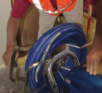 Hose guide eliminates twisting, kinking, and coiling for one-person operation Hose is always connected and weight balanced to