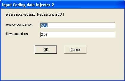 33. Enter the new injector values in to the appropriate