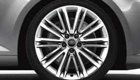 grey, partly polished with 245/40 tyres PRJ NCO NCO 18 Audi Sport alloy wheels in 5-twin-spoke design with