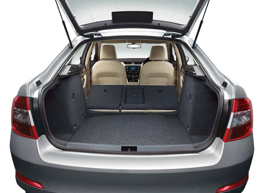 CAR WITH A BACKPACK The luggage compartment capacity puts the Octavia at the top of its class. Space can be further maximised by increasing practicality.