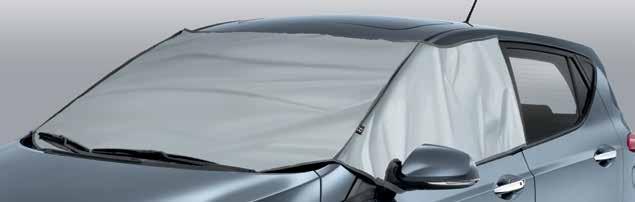 Protects the interior from extreme heat build-up in strong sunlight, and prevents ice forming on the windscreen and front windows in cold
