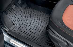 B9272ADE00TR All weather mats. Set of 4 individual floor mats, tailor-made to fit the car s foot-wells.