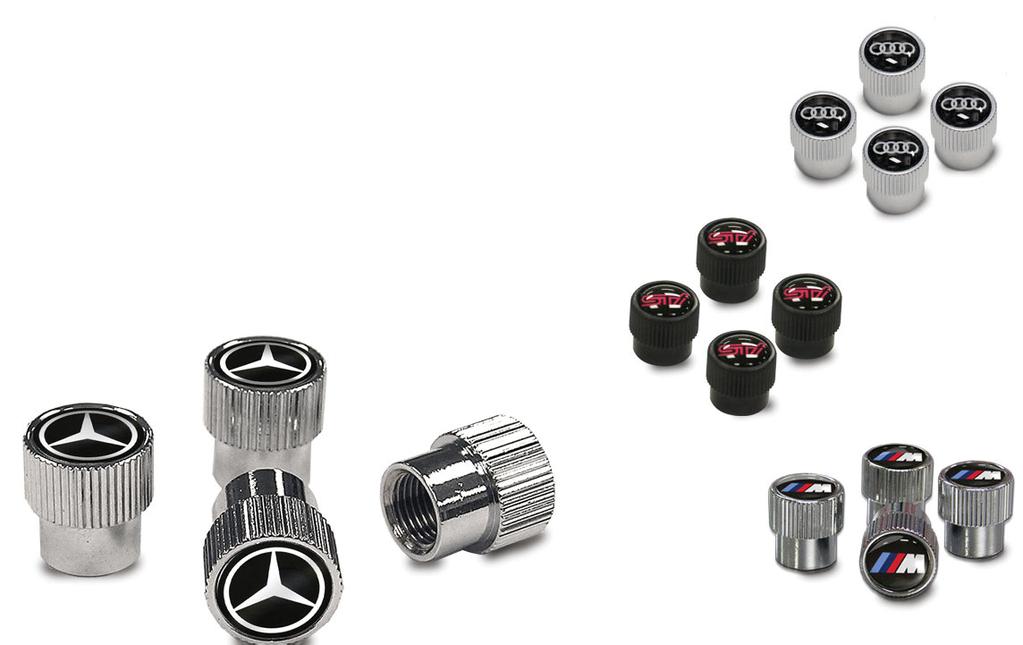 Tire Valve Stem Caps This unique accessory provides a finishing touch to complement all wheels and tires in your vehicle line; features your company logo.