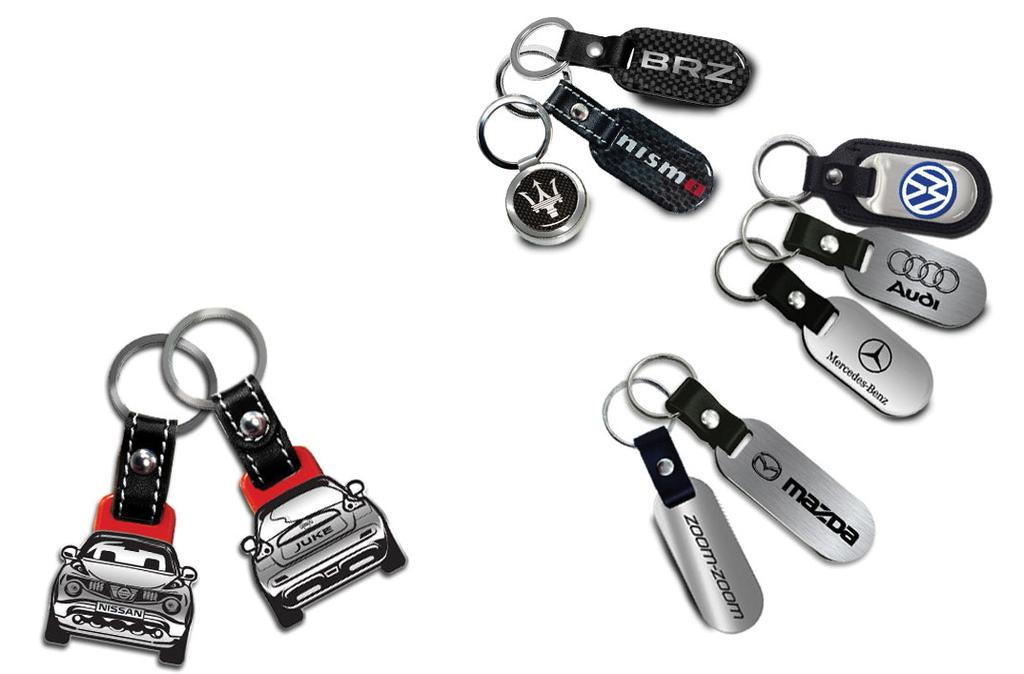 Quality Made Keychains Camisasca offers a wide variety of quality, custom branded keychains to appeal to your customers needs.