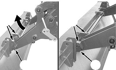 Drive forward, centering carrier arms between hooks (D) on attachment. D C 4.