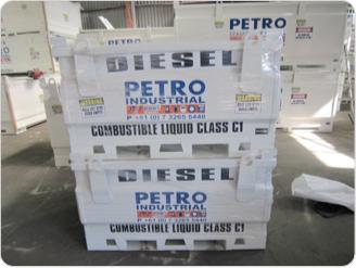 CORRECT LIFTING OF PETRO CUBES 1. Lift only when empty 2. Only use the lifting points as identified on the PETRO CUBE 3.