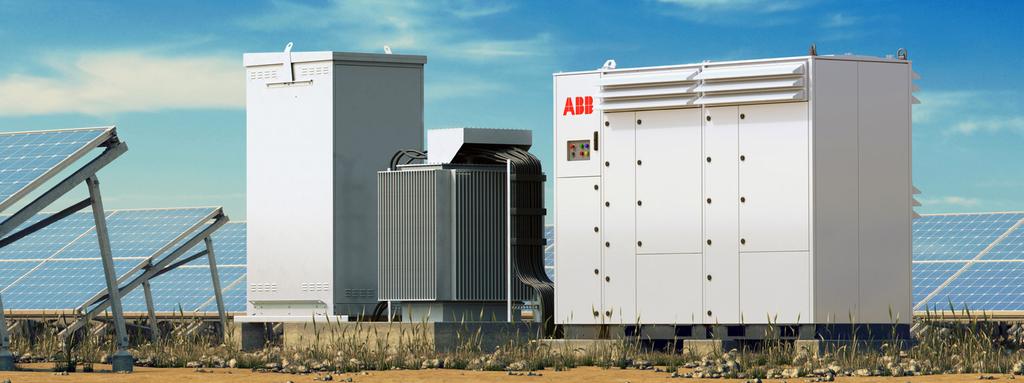 02 Maximum energy revenues 02 ABB medium voltage pad mounted solution, PVS980-MVP, installed on site ABB central inverters have a high total efficiency.
