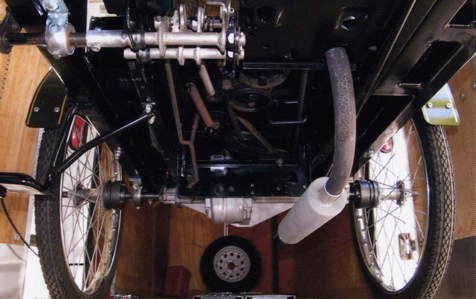 The muffler seen here is also built by the owner as shown in the picture on the next page, it is a