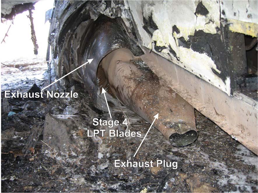 NTSB NO: DCA-09-MA-021 PHOTO 21: STAGE 4 LOW PRESSURE TURBINE BLADES APPEAR INTACT 3.