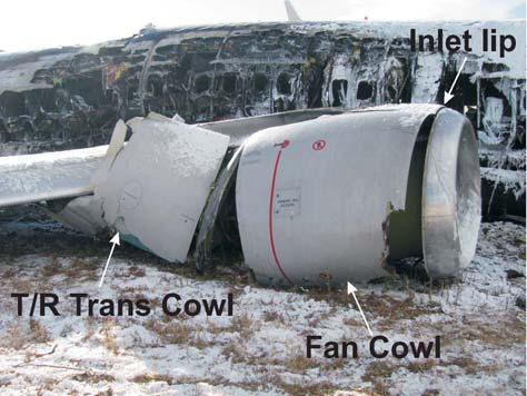 NTSB NO: DCA-09-MA-021 2.2 NO. 2 ENGINE CFM56-3B1 SN 858761 (RIGHT-HAND SIDE) 2.2.1 General Engine Location and Cowl & Thrust Reverser Condition The No.