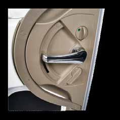 Another safety feature is the four-point locking system and an easy to operate chrome door lever, which ensures extra protection and comfort when travelling.