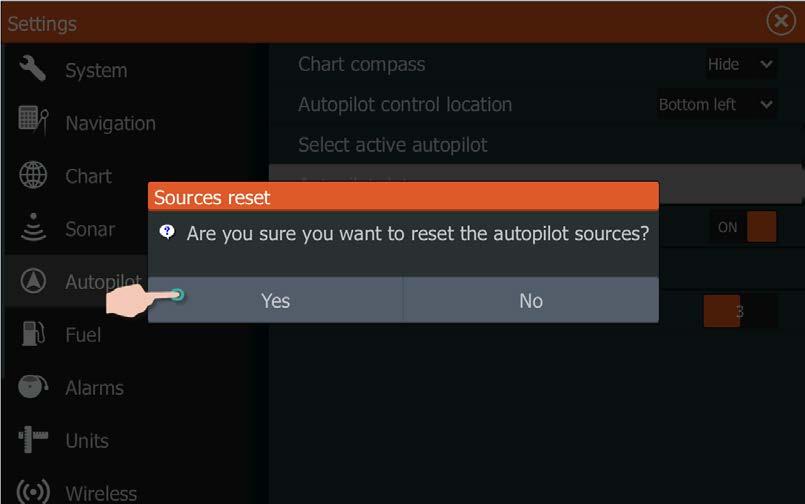 Select Reset Auto Pilot Setup Then choose Yes,