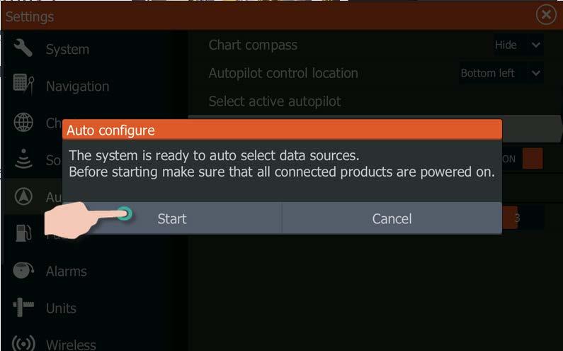 Auto Pilot Setup Next Select Auto Configure Then choose Start when prompted, to Auto Configure the Autopilot