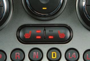 Turn On the Heated Seat(s) Press the switch once to select the high heat setting. Two indicator lights will illuminate. Press the switch twice for the low setting.