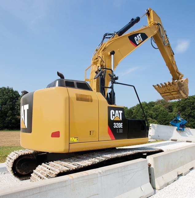 Stability The 320E LRR offers a stable platform for all applications. When compared to 320E L, the 320E LRR delivers up to 16% additional lift over the side with the heavier counterweight.