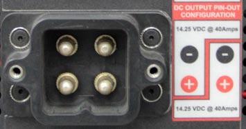 4 DC Output Receptacle The main DC Output Receptacle (shown in Figure 3.4.1) will provide either 14.25 Vdc 