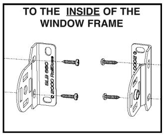 SKYLINE CLUTCH SHADES: Attach the brackets to the window frame, window molding, wall or ceiling, as shown.
