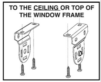 CASSETTE VALANCE SHADES: For shades with a cassette valance (headrail), the brackets may be mounted inside the frame or