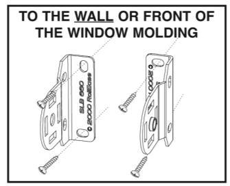 CLUTCH SHADES: Attach the brackets to the window frame, window molding, wall or ceiling, as shown. Brackets are universal so clutch may be mounted on either side.