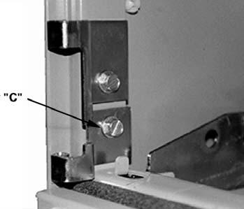 Screw A Figure 10 Hinge Installation 1. Remove the existing hinge (if present) in the 6. space. 2. Install the unit support bracket per.
