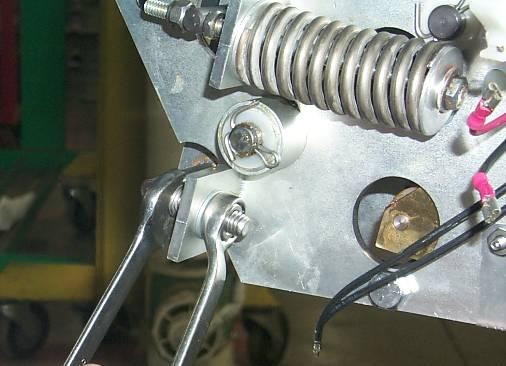 g.) Using a feeler gauge, adjust the gap on both of the stop bolts to 0.020 Stop bolt Setup tripping. h.