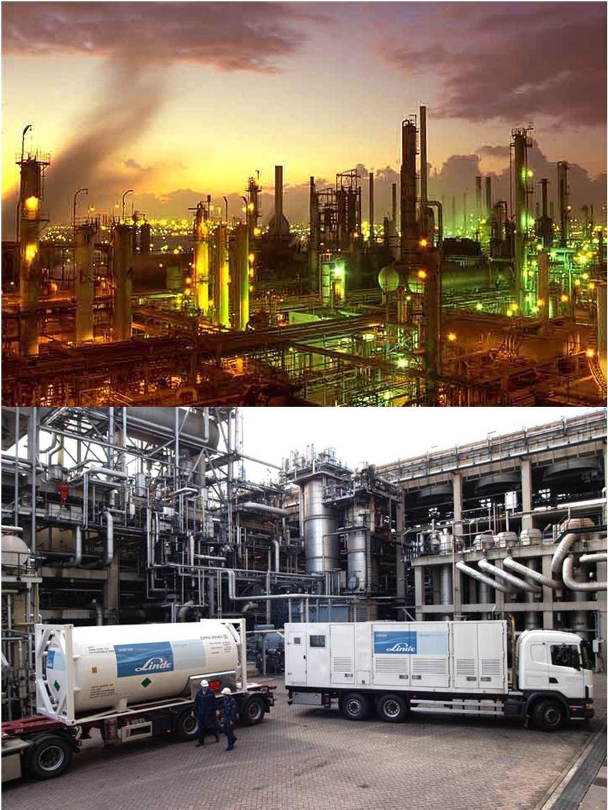 Linde Gas Applications for refineries and petrochemical industry Inertization of tanks, terminals, railway tankers, road tankers etc.