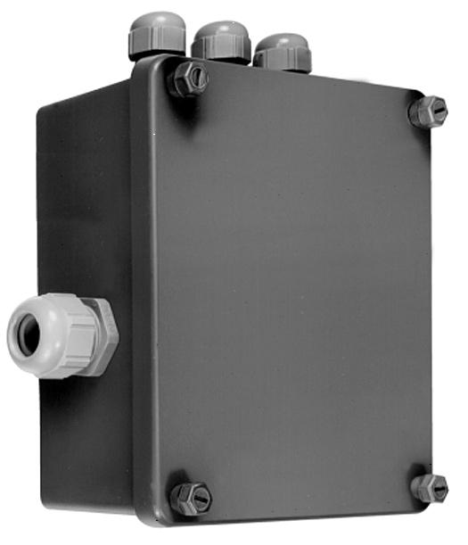 Junction oxes NEMA 4X fiberglass enclosure. Cord grips supplied for pump and control wires. 2" conduit connection supplied. Consult factory for enclo sure types and options not listed. Part No.