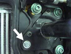 Step 16: For Audi S4: Check the upper left bolt hole on the passenger side bumper shock to ensure that the intercooler is not visible from behind.