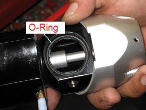 Place the adapter O-ring on the inlet