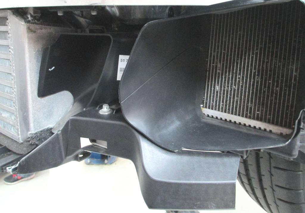 Steps 36-47 for F22 / F23 with M-Tech bumper 43. Reinstall both brake ducts and cooler ducts into the car.